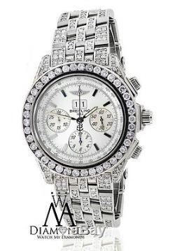 Men's Breitling Watch A44355 White Dial with 15ct Natural Diamonds