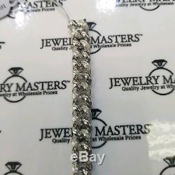 Men's Real Diamond Miami Cuban Link Bracelet 1 CT 9mm 10k White Solid Gold 8