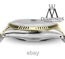 Men's Rolex 36mm Datejust 2 Tone Champagne Color String Diamond Accent Dial
