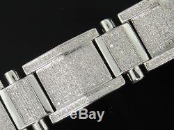 Mens 10K White Gold 5 ct. Diamond Bracelet Pave Tennis Designer Link 8.50 Inches