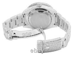Mens 18K White Gold 326939 Rolex Sky Dweller 45mm VS Diamond Watch 40.55 Ct