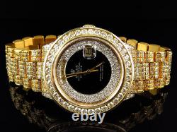 Mens 36MM Rolex President 18038 18k Yellow Gold Day-Date with 18.65 Ct Diamond