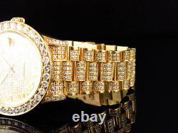 Mens 36 MM Rolex President 18038 18k Yellow Gold Day-Date with 19 Ct Diamond
