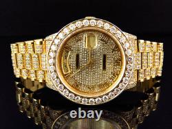 Mens 36 MM Rolex President 18038 18k Yellow Gold Day-Date with 19 Ct Diamond