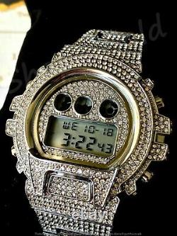 Mens Custom Fully Ice out Sport Digital Watch Iced Cz Quality Stainless Steel