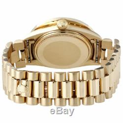 Mens Diamond Rolex Day-Date President 18k Yellow Gold Watch with Band 4 Ct