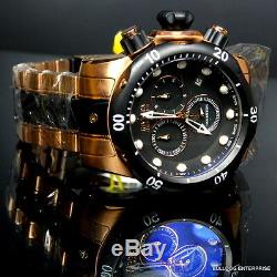 Mens Invicta Reserve Venom Rose Gold Tone Chronograph Swiss Made Black Watch New