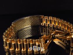 Mens Pave 18K Yellow Gold Genuine White 12 MM VS Diamond ID Bracelet 5 Ct