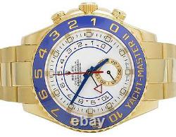 Mens Rolex 18K Yellow Gold 116688 Yacht Master II 44 MM Oyster Ceramic Watch