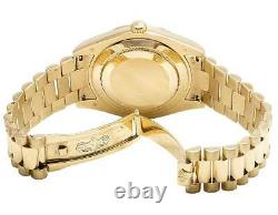 Mens Rolex 18K Yellow Gold Day-Date II 41MM President 218238 Fluted Bezel Watch