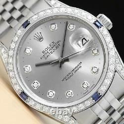 Mens Rolex Datejust 16014 Diamond 18k White Gold & Stainless Steel Genuine Watch