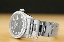 Mens Rolex Datejust 18k White Gold Diamond Bezel & Steel Quickset Watch