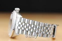 Mens Rolex Datejust 18k White Gold Diamond & Stainless Steel Watch Black Dial