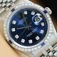 Mens Rolex Datejust 18k White Gold Sapphire Diamond & Stainless Steel Watch