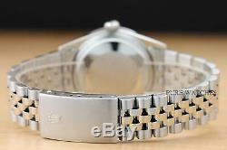 Mens Rolex Datejust 18k White Gold Sapphire Diamond & Stainless Steel Watch