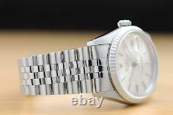 Mens Rolex Datejust 18k White Gold & Stainless Steel Genuine Watch 16234