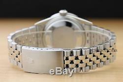 Mens Rolex Datejust Diamond Bezel, Dial, & Lugs 18k White Gold/steel Watch