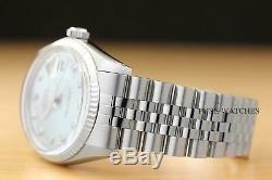 Mens Rolex Datejust Ice Blue Diamond 18k White Gold & Stainless Steel Watch