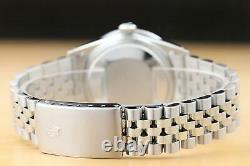 Mens Rolex Datejust Mop Sapphire 18k White Gold Diamond Steel Quickset Watch