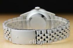 Mens Rolex Datejust Mother Of Pearl Sapphire Diamond 18k White Gold Ss Watch