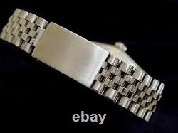Mens Rolex Datejust Stainless Steel Watch 18K White Gold Bezel Silver Dial 16014