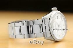 Mens Rolex Datejust White Diamond Dial 18k White Gold & Stainless Steel Watch