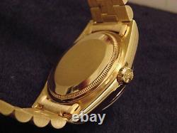 Mens Rolex Day-Date President 18K Yellow Gold Watch Black 8+2 Diamond Dial 18038