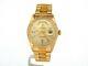 Mens Rolex Day-Date President 18k Yellow Gold Watch Bark Diamond Dial Bezel