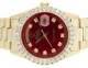Mens Rolex President 18K Yellow Gold Day-Date 36MM Red Dial Diamond Watch 4.0 Ct