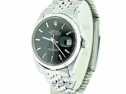 Mens Rolex Stainless Steel/18K White Gold Datejust Black withJubilee Band 1601
