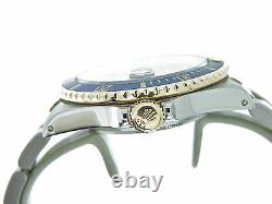 Mens Rolex Submariner Date 18k Yellow Gold Stainless Steel Watch Blue Sub 16613
