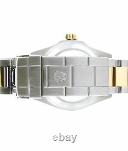 Mens Rolex Submariner Date 18k Yellow Gold Stainless Steel Watch Blue Sub 16613