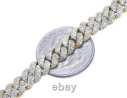 Mens Yellow Gold Real Diamond Miami Cuban Link Bracelet 8 MM 8 4.5 CT