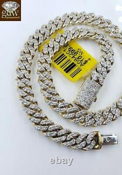 Miami Cuban Link Diamond 10k Bracelet Link Yellow Gold Box Clasp seven. Five