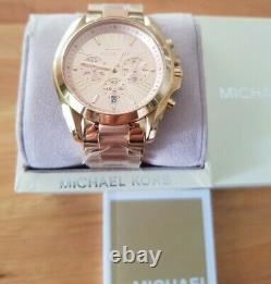 Michael Kors MK6359 Pink and Gold Tone Bradshaw Chronograph Ladies Wrist Watch