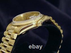 Midsize Rolex Datejust President 18K Yellow Gold Watch FACTORY DIAMOND 68278