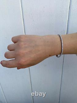 Moissanite 4CT Round Cut Natural Women's Tennis Bracelet 14K White Gold Plated