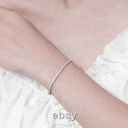 Moissanite Tennis Bracelet Silver Plated White Gold Party Jewelry
