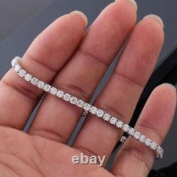 Moissanite Women's 8 Inch Tennis Bracelet 6 CTW Round Cut 14k White Gold Plated