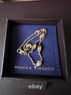 Monica Vinader Rose Gold Nura Teardrop Mixed Station Diamond Bracelet New