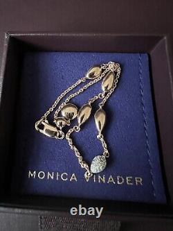 Monica Vinader Rose Gold Nura Teardrop Mixed Station Diamond Bracelet New