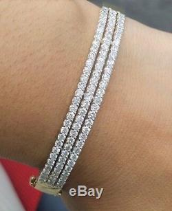 Mother's Day Deal! 3.00CT Natural Genuine Diamond Tennis Bangle Bracelet 14K