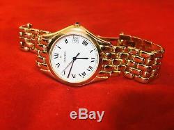Movado 14k Solid Yellow Gold Mash Bracelet Mens watch With White Dial