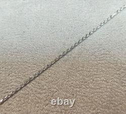 NEW 14kt White Gold 1.3 mm Rope Chain 8 Bracelet Lobster Claw Clasp 2.25 Grams