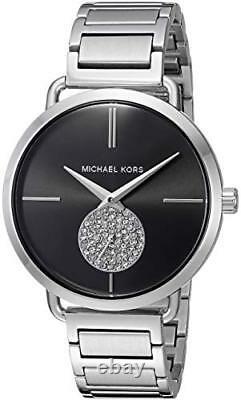 NEW MICHAEL KORS MK3638 Portia Silver Tone Crystal Pave Ladies Wrist Watch