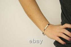 NEW White Gold Cuff Bracelet 7 14k Custom Handmade Hammered Women's 5.4mm