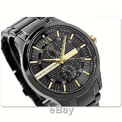 NWT Armani Exchange Men's Watch Black SS Bracelet & Gold SMART 48MM. AX2121 $200