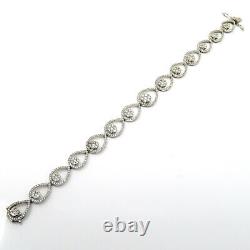 NYJEWEL 18k White Gold 4ct Diamond Bracelet 7.25