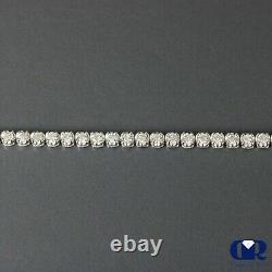 Natural 1.00 Carat Round Cut Diamond Tennis Bracelet In 14K White Gold 7