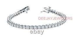 Natural 6.02ct Tennis Bracelet Diamond SI1 White 14k Gold USA Made